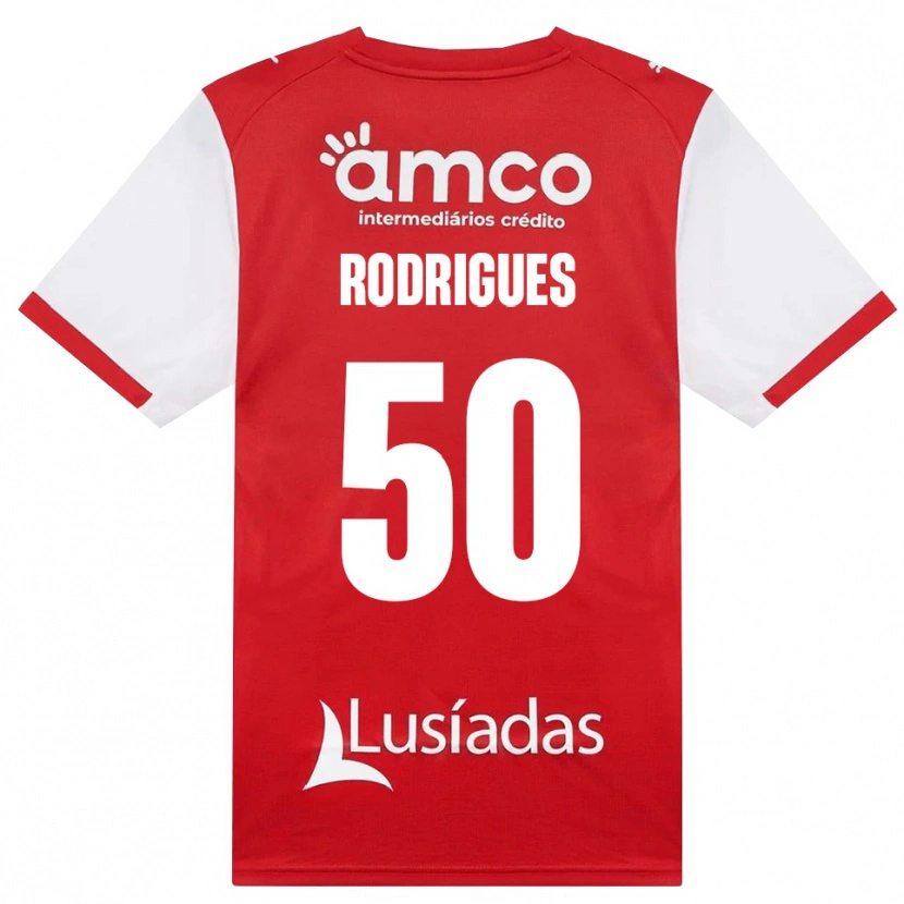 Danxen Niño Camiseta Diego Rodrigues #50 Rojo Blanco Negro 1ª Equipación 2026/27 La Camisa