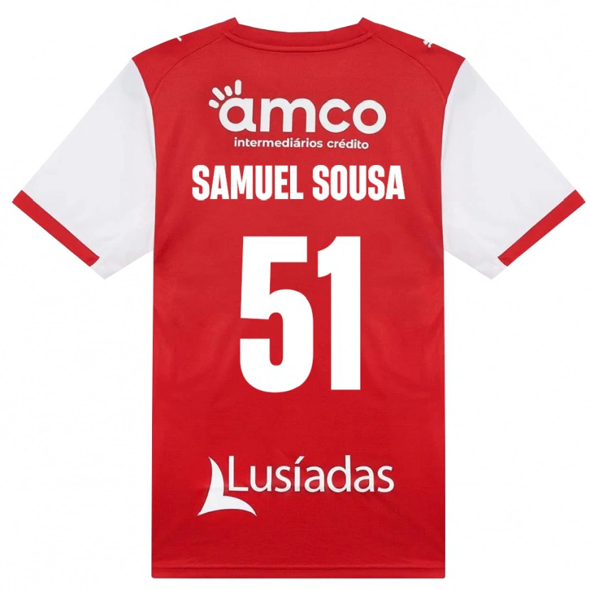 Danxen Niño Camiseta Samuel Sousa #51 Rojo Blanco Negro 1ª Equipación 2026/27 La Camisa