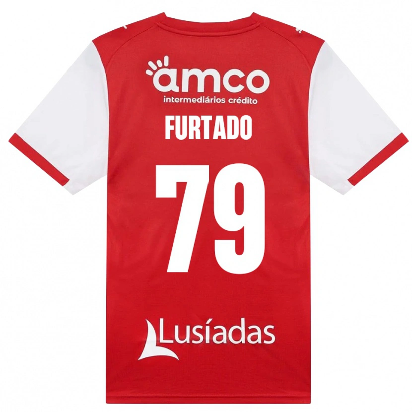 Danxen Niño Camiseta Rúben Furtado #79 Rojo Blanco Negro 1ª Equipación 2026/27 La Camisa