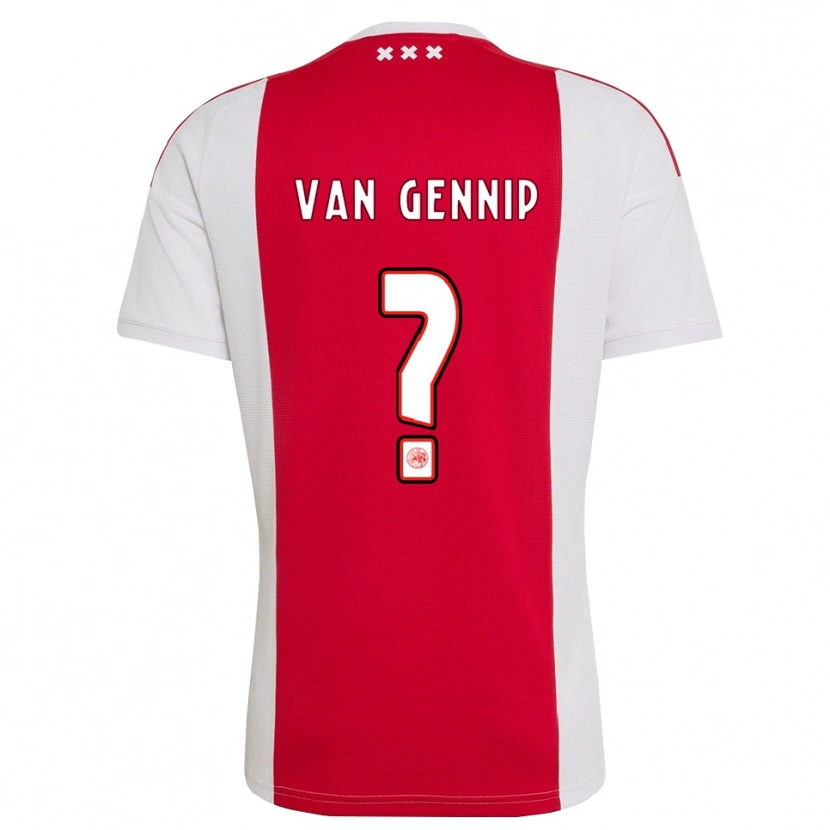 Danxen Niño Camiseta Thiago Van Gennip #0 Rojo Blanco Amarillo 1ª Equipación 2026/27 La Camisa