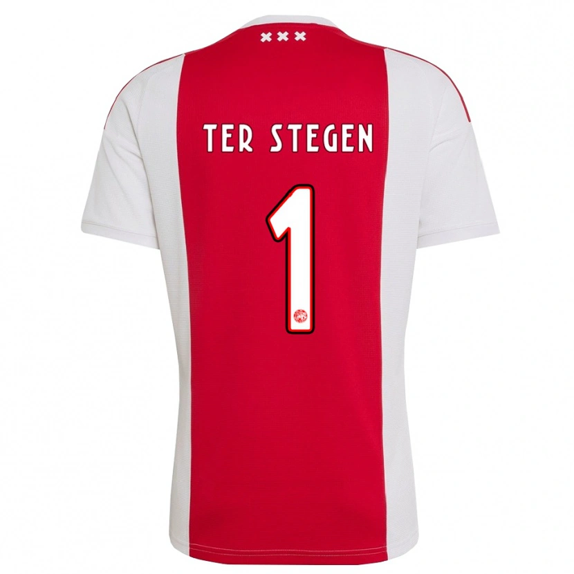 Danxen Niño Camiseta Marc-André Ter Stegen #1 Rojo Blanco Amarillo 1ª Equipación 2026/27 La Camisa