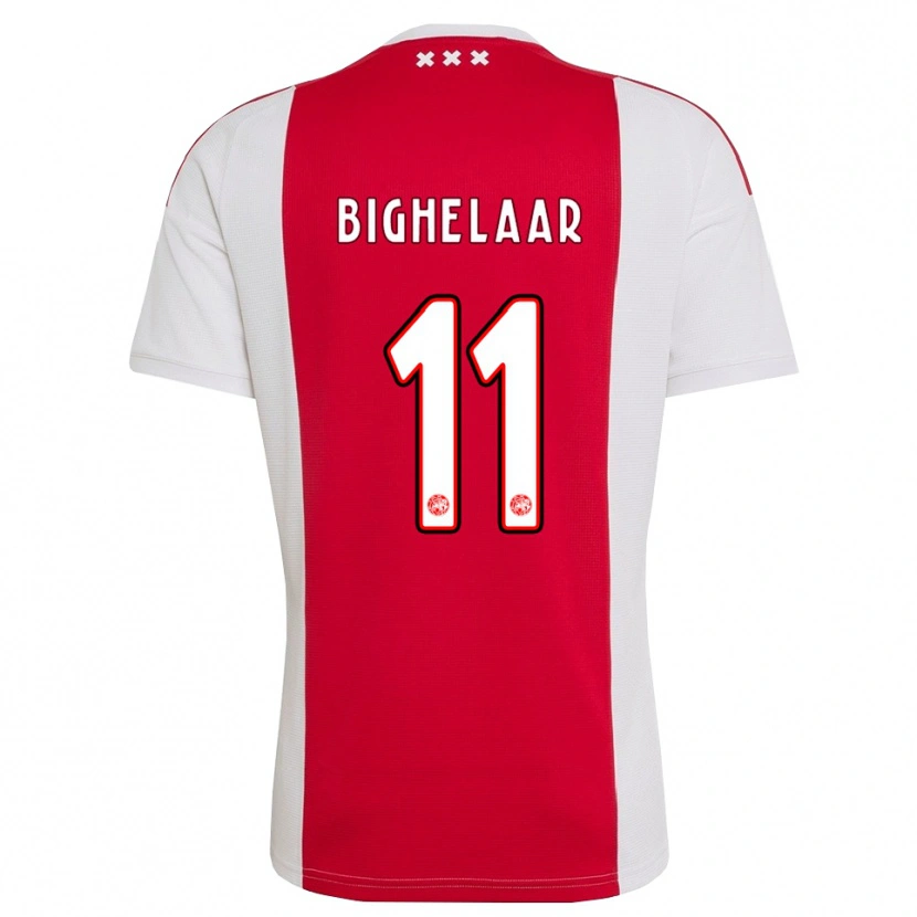 Danxen Niño Camiseta Marjolijn Van Den Bighelaar #11 Rojo Blanco Amarillo 1ª Equipación 2026/27 La Camisa