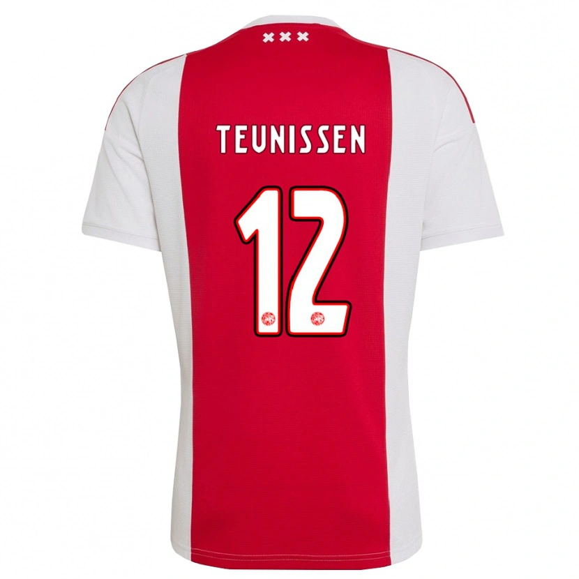 Danxen Niño Camiseta Jort Teunissen #12 Rojo Blanco Amarillo 1ª Equipación 2026/27 La Camisa