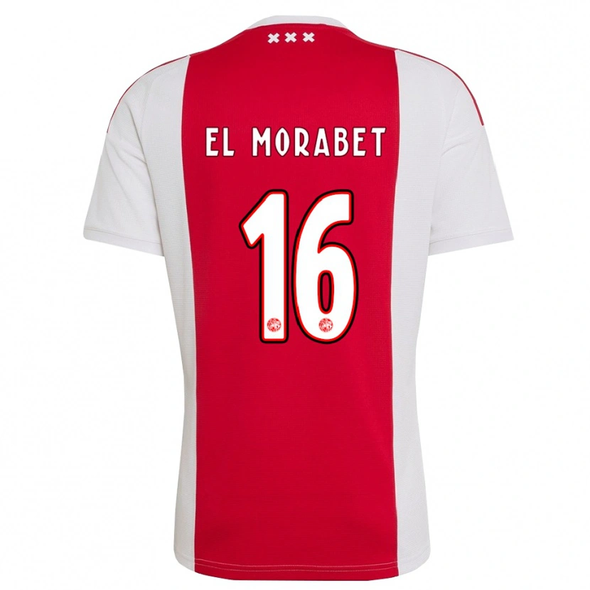 Danxen Niño Camiseta Younes El Morabet #16 Rojo Blanco Amarillo 1ª Equipación 2026/27 La Camisa