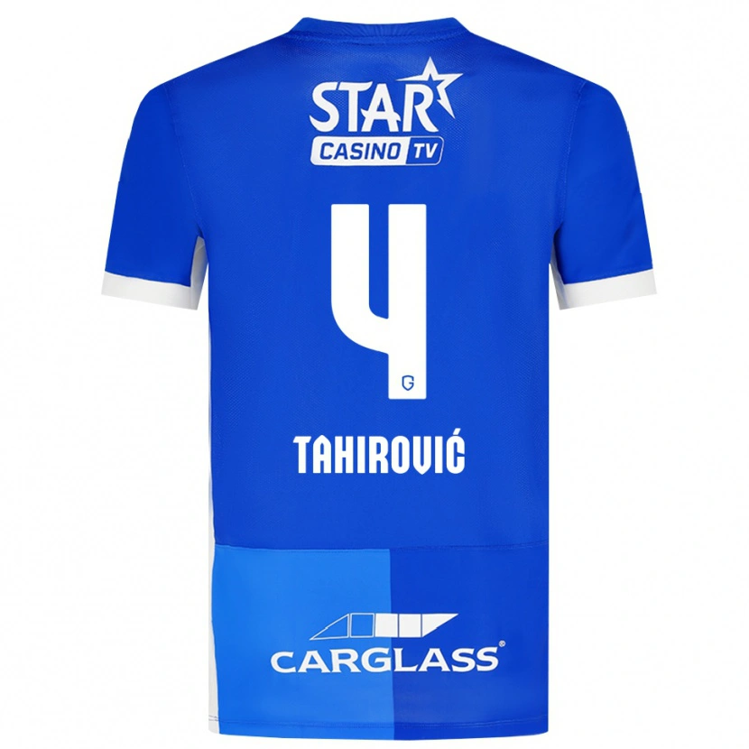 Danxen Niño Camiseta Benjamin Tahirovic #4 Azulmedio Azulreal Blanco 1ª Equipación 2026/27 La Camisa