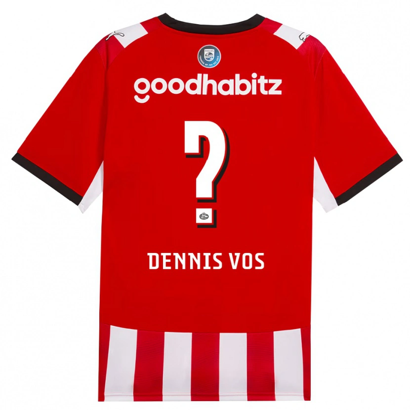 Danxen Niño Camiseta Dennis Vos #0 Rojo Blanco Negro 1ª Equipación 2026/27 La Camisa