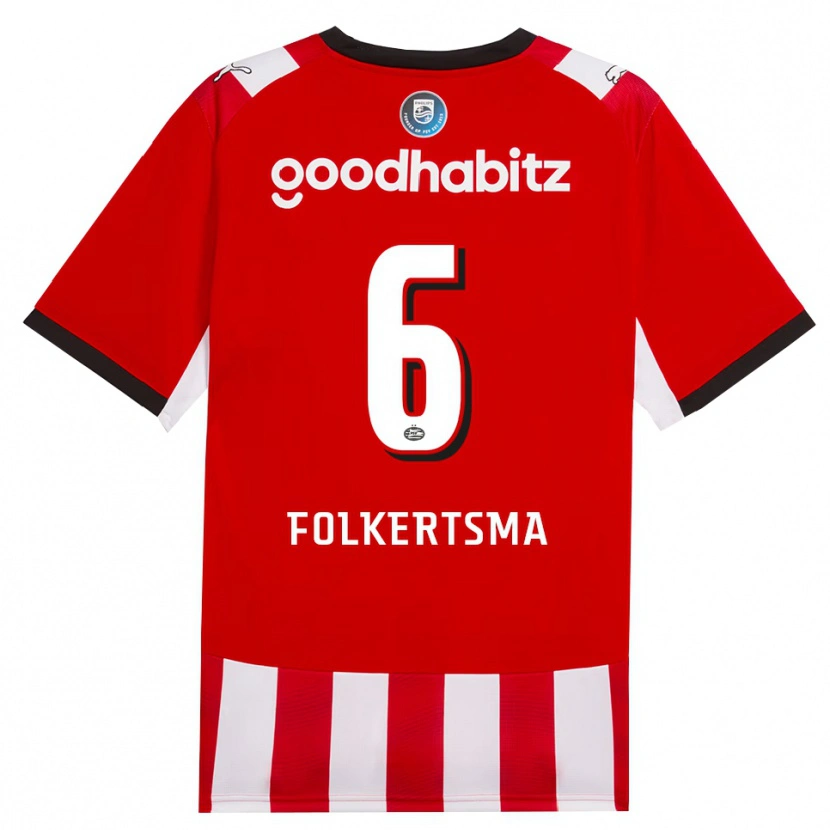 Danxen Niño Camiseta Sisca Folkertsma #6 Rojo Blanco Negro 1ª Equipación 2026/27 La Camisa