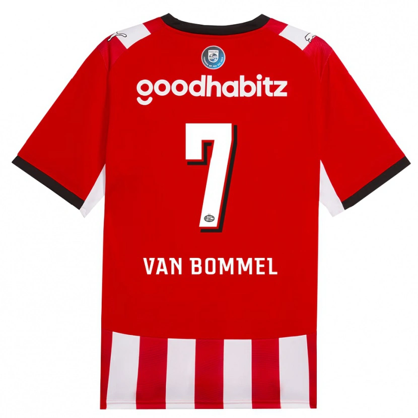 Danxen Niño Camiseta Ruben Van Bommel #7 Rojo Blanco Negro 1ª Equipación 2026/27 La Camisa