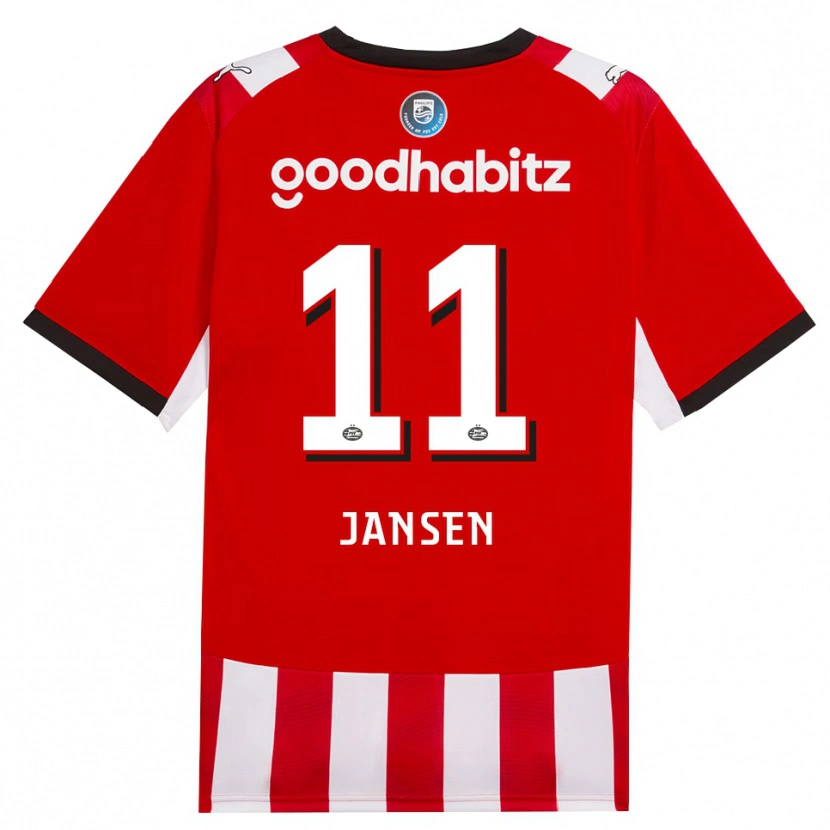 Danxen Niño Camiseta Renate Jansen #11 Rojo Blanco Negro 1ª Equipación 2026/27 La Camisa