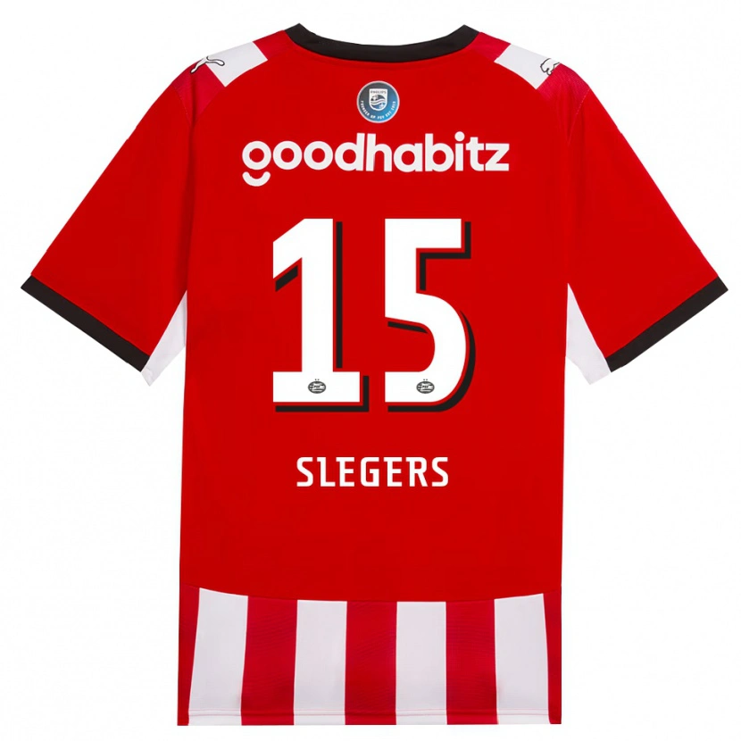 Danxen Niño Camiseta Kor Slegers #15 Rojo Blanco Negro 1ª Equipación 2026/27 La Camisa
