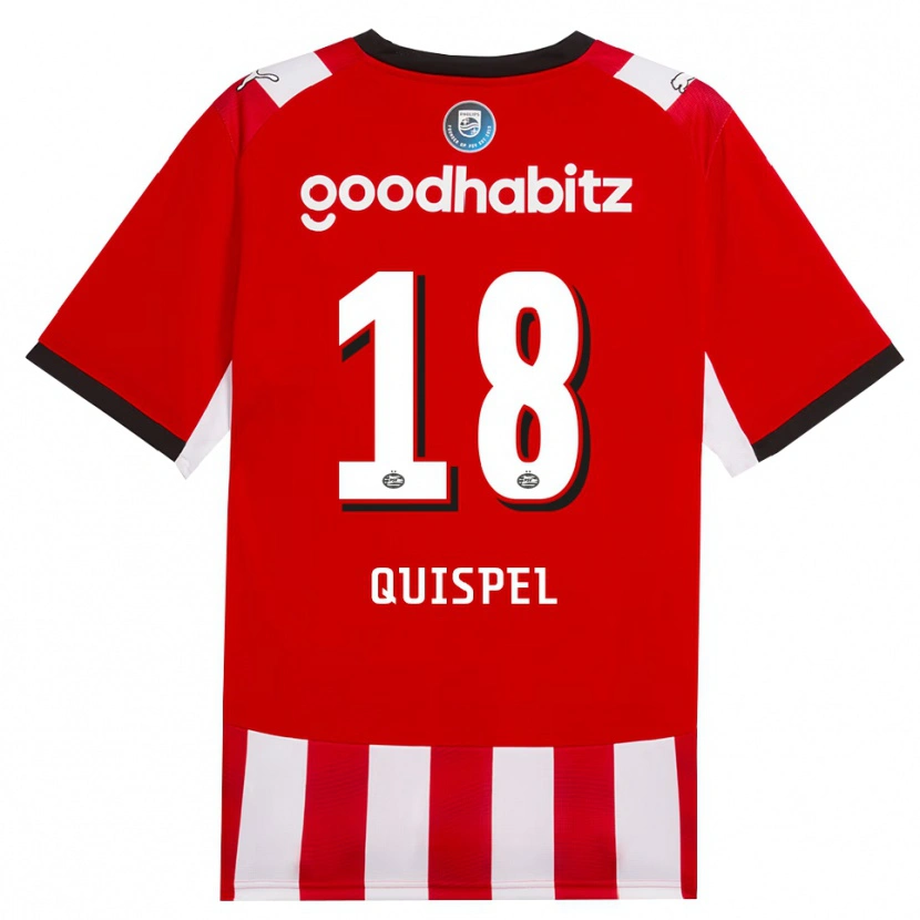 Danxen Niño Camiseta Peter Quispel #18 Rojo Blanco Negro 1ª Equipación 2026/27 La Camisa