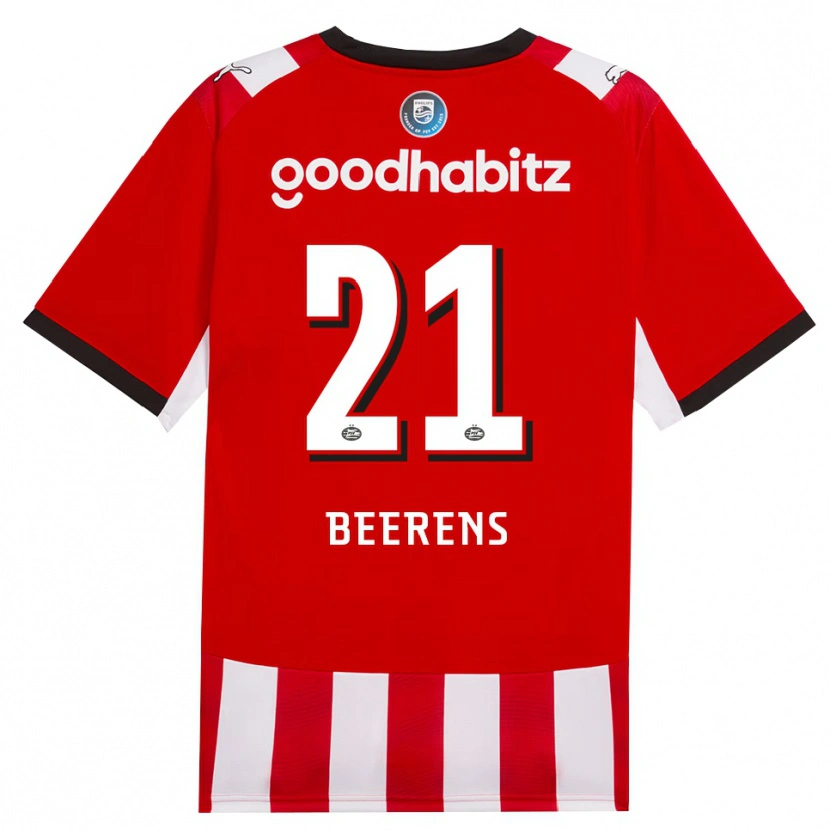 Danxen Niño Camiseta Jairo Beerens #21 Rojo Blanco Negro 1ª Equipación 2026/27 La Camisa