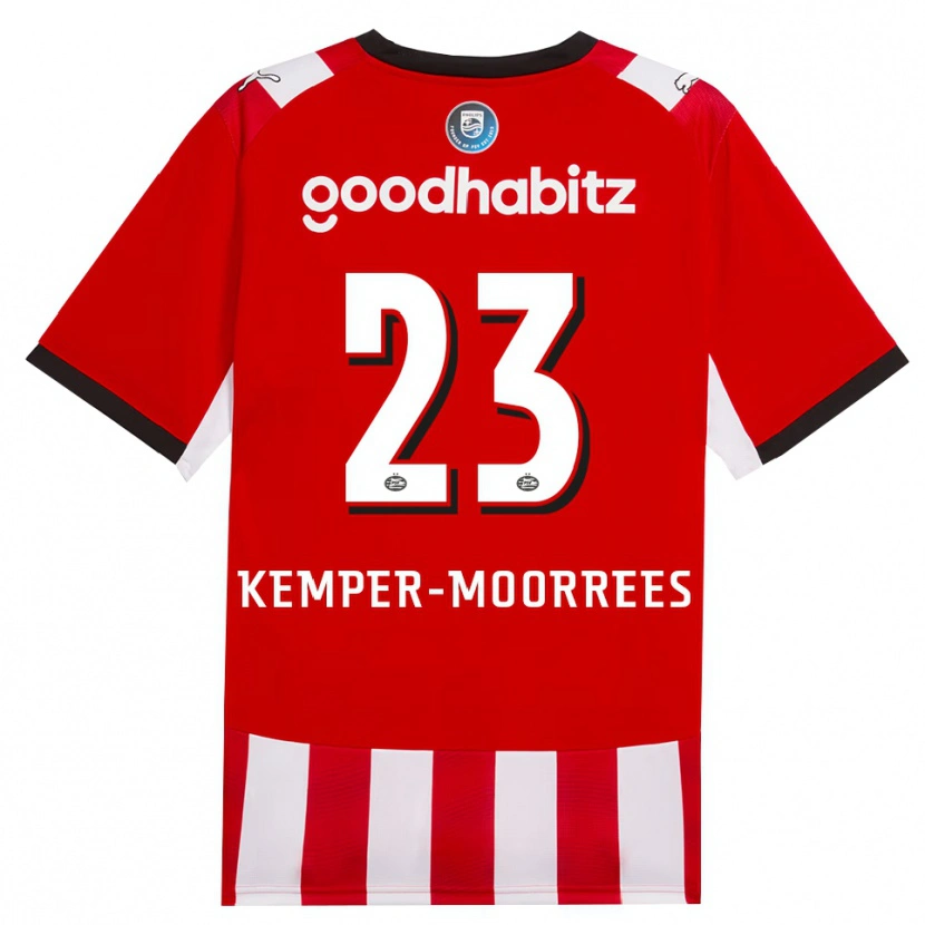 Danxen Niño Camiseta Myrthe Kemper-Moorrees #23 Rojo Blanco Negro 1ª Equipación 2026/27 La Camisa