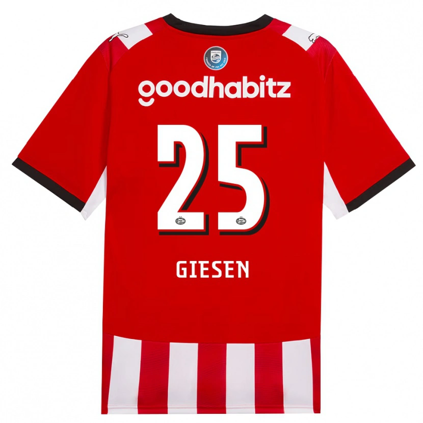 Danxen Niño Camiseta Suzanne Giesen #25 Rojo Blanco Negro 1ª Equipación 2026/27 La Camisa