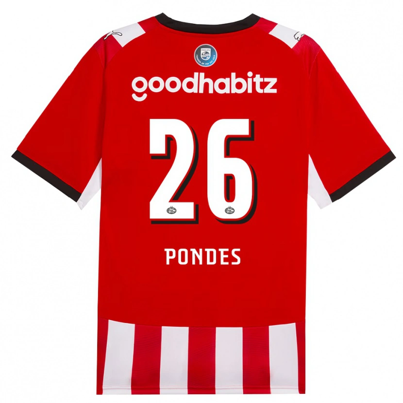 Danxen Niño Camiseta Moon Pondes #26 Rojo Blanco Negro 1ª Equipación 2026/27 La Camisa