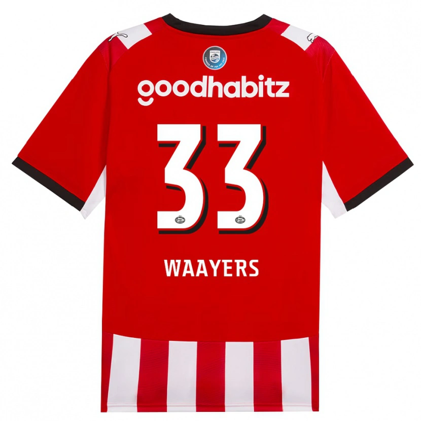 Danxen Niño Camiseta Eus Waayers #33 Rojo Blanco Negro 1ª Equipación 2026/27 La Camisa