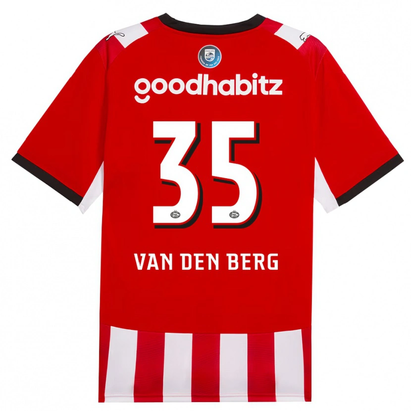 Danxen Niño Camiseta Joël Van Den Berg #35 Rojo Blanco Negro 1ª Equipación 2026/27 La Camisa