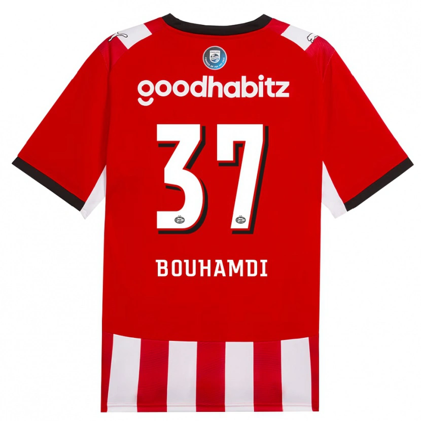 Danxen Niño Camiseta Amir Bouhamdi #37 Rojo Blanco Negro 1ª Equipación 2026/27 La Camisa