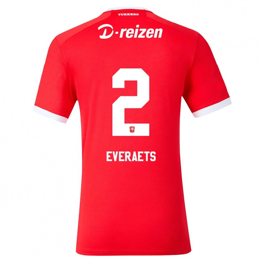 Danxen Niño Camiseta Kim Everaets #2 Rojo Blanco 1ª Equipación 2026/27 La Camisa