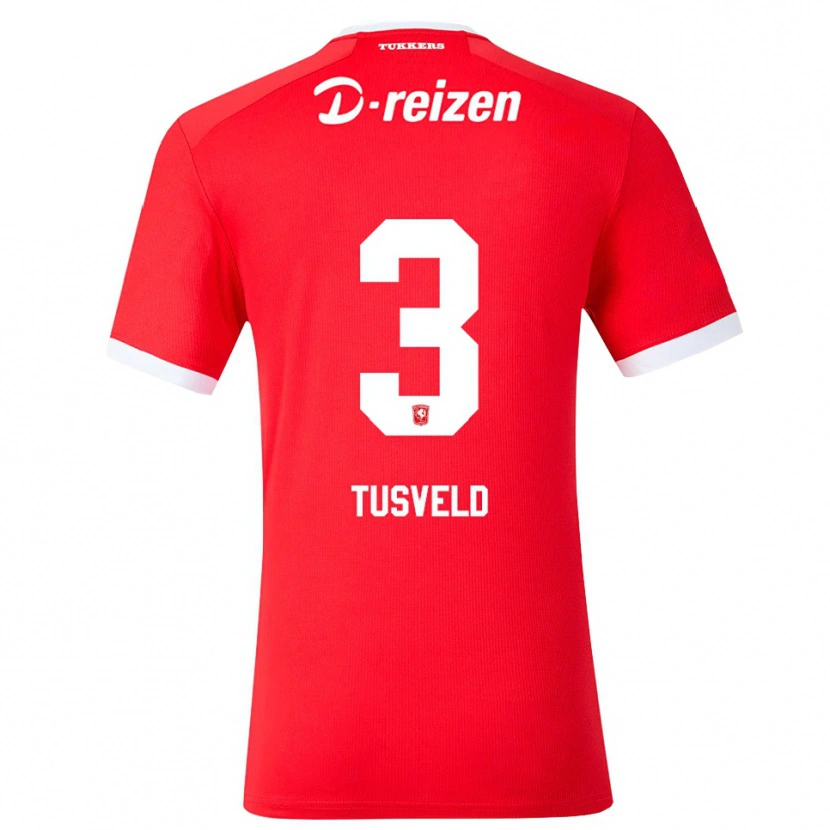 Danxen Niño Camiseta Tijn Tusveld #3 Rojo Blanco 1ª Equipación 2026/27 La Camisa