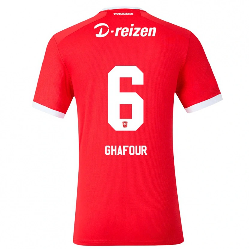 Danxen Niño Camiseta Dielan Ghafour #6 Rojo Blanco 1ª Equipación 2026/27 La Camisa