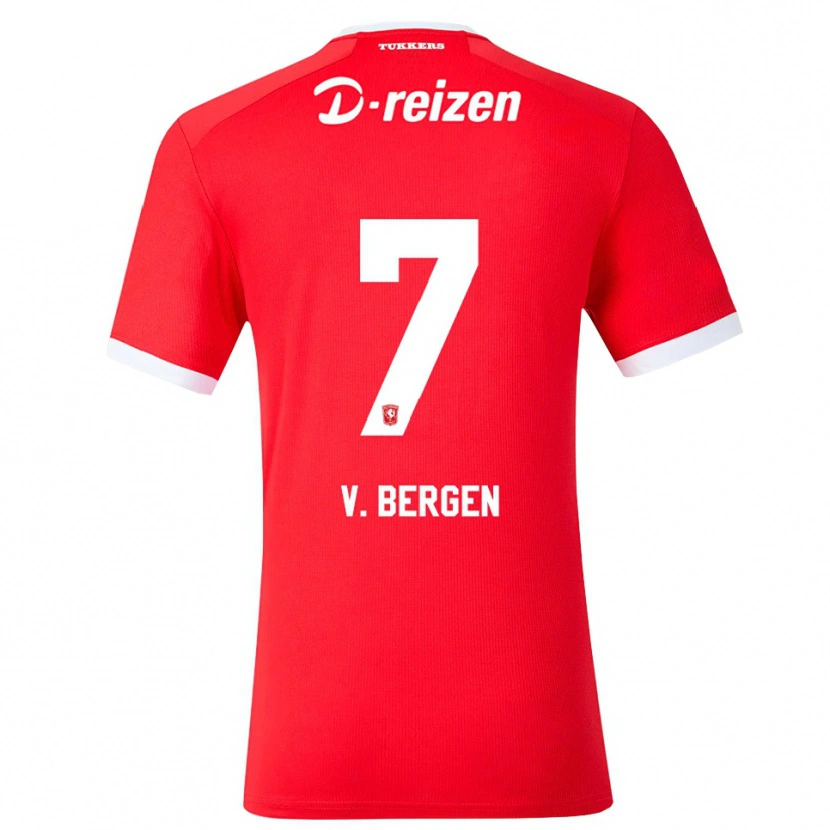 Danxen Niño Camiseta Mitchell Van Bergen #7 Rojo Blanco 1ª Equipación 2026/27 La Camisa