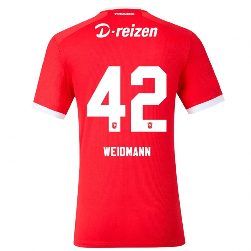 Danxen Niño Camiseta Daouda Weidmann #42 Rojo Blanco 1ª Equipación 2026/27 La Camisa