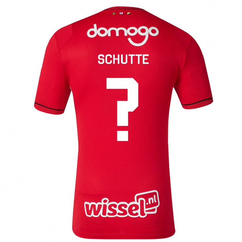 Danxen Niño Camiseta Olivier Schutte #0 Rojo Blanco Negro 1ª Equipación 2026/27 La Camisa