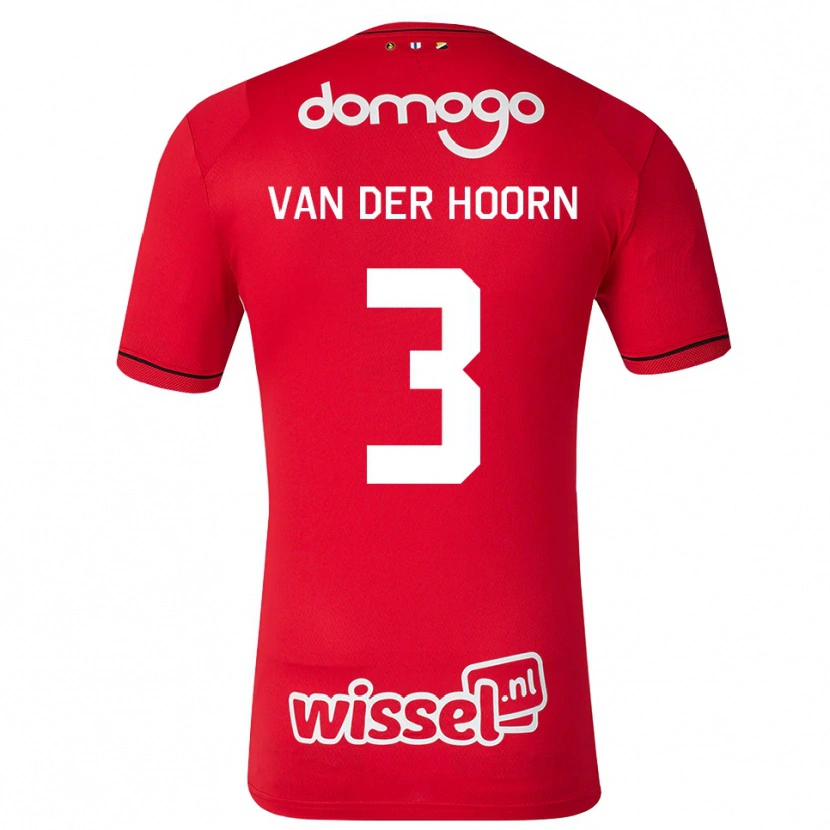 Danxen Niño Camiseta Mike Van Der Hoorn #3 Rojo Blanco Negro 1ª Equipación 2026/27 La Camisa