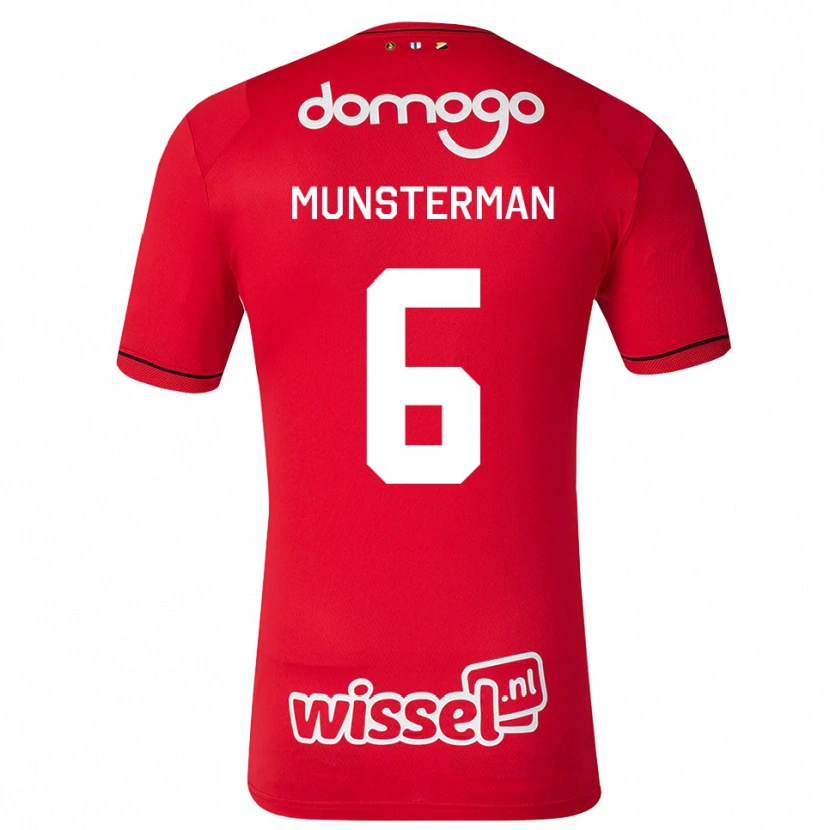 Danxen Niño Camiseta Marthe Munsterman #6 Rojo Blanco Negro 1ª Equipación 2026/27 La Camisa
