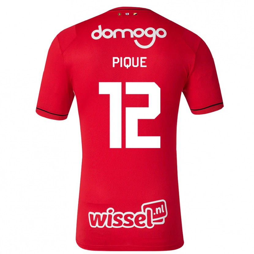 Danxen Niño Camiseta Naomi Piqué #12 Rojo Blanco Negro 1ª Equipación 2026/27 La Camisa