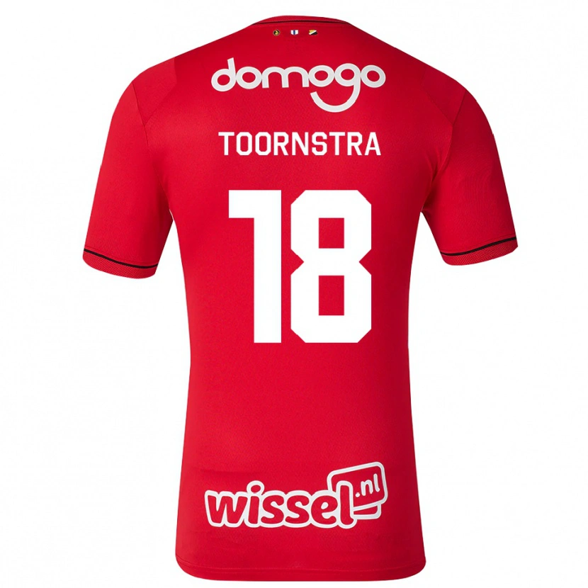 Danxen Niño Camiseta Jens Toornstra #18 Rojo Blanco Negro 1ª Equipación 2026/27 La Camisa