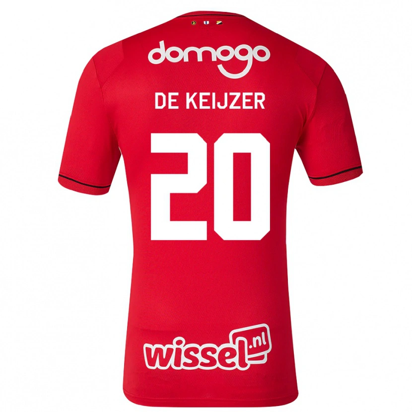 Danxen Niño Camiseta Lotje De Keijzer #20 Rojo Blanco Negro 1ª Equipación 2026/27 La Camisa