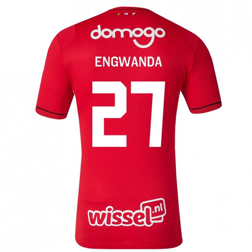Danxen Niño Camiseta Alonzo Engwanda #27 Rojo Blanco Negro 1ª Equipación 2026/27 La Camisa