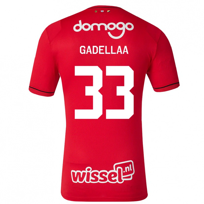 Danxen Niño Camiseta Kevin Gadellaa #33 Rojo Blanco Negro 1ª Equipación 2026/27 La Camisa