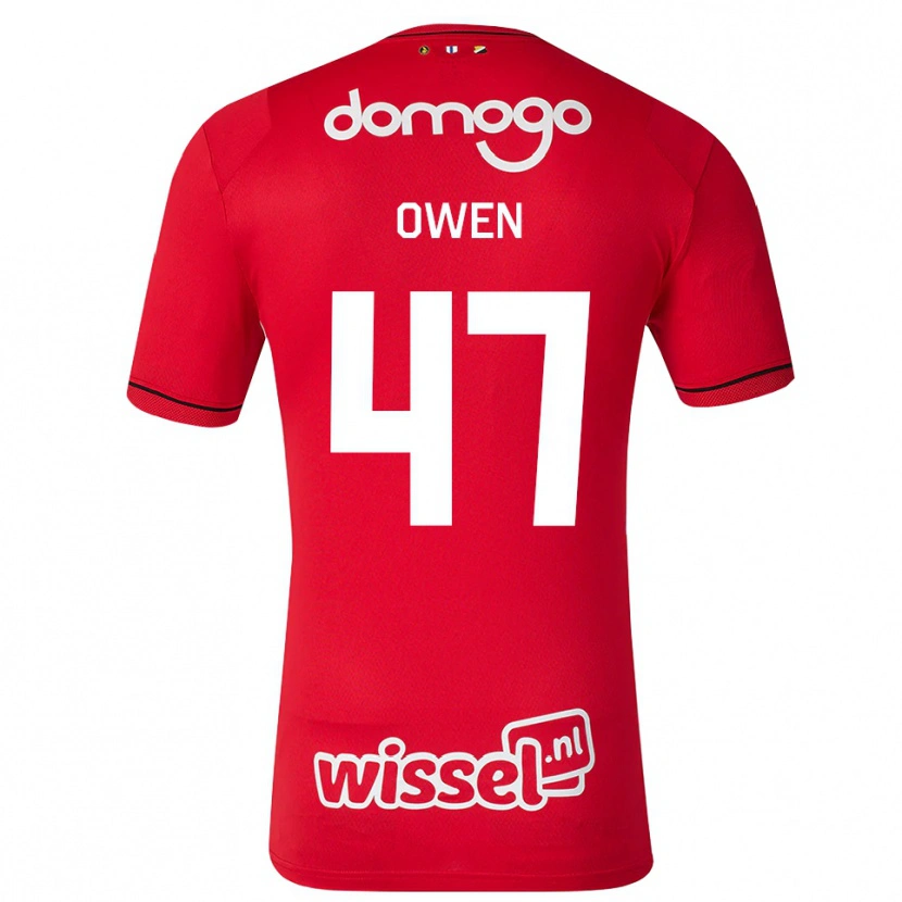 Danxen Niño Camiseta Emmanuel Chigozie Owen #47 Rojo Blanco Negro 1ª Equipación 2026/27 La Camisa