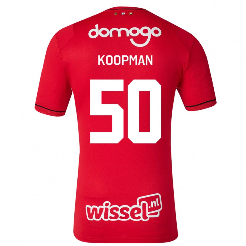Danxen Niño Camiseta Kyra Koopman #50 Rojo Blanco Negro 1ª Equipación 2026/27 La Camisa