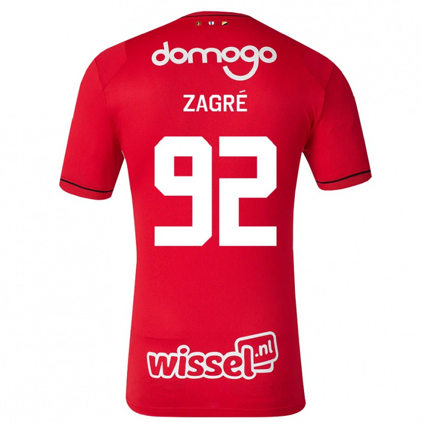 Danxen Niño Camiseta Arthur Zagré #92 Rojo Blanco Negro 1ª Equipación 2026/27 La Camisa