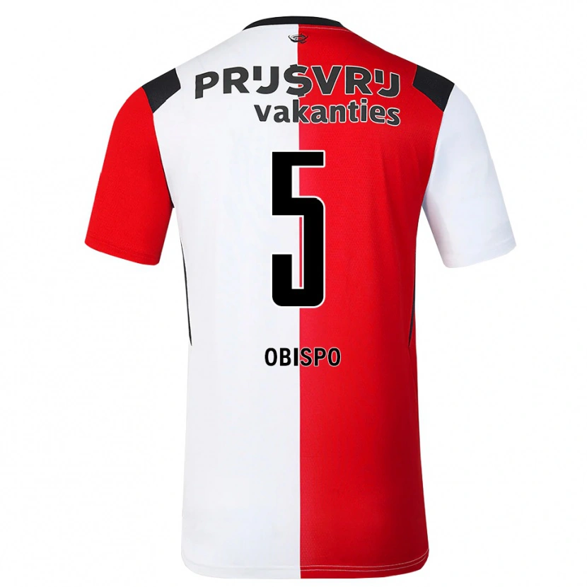 Danxen Niño Camiseta Celainy Obispo #5 Rojo Blanco Negro 1ª Equipación 2026/27 La Camisa