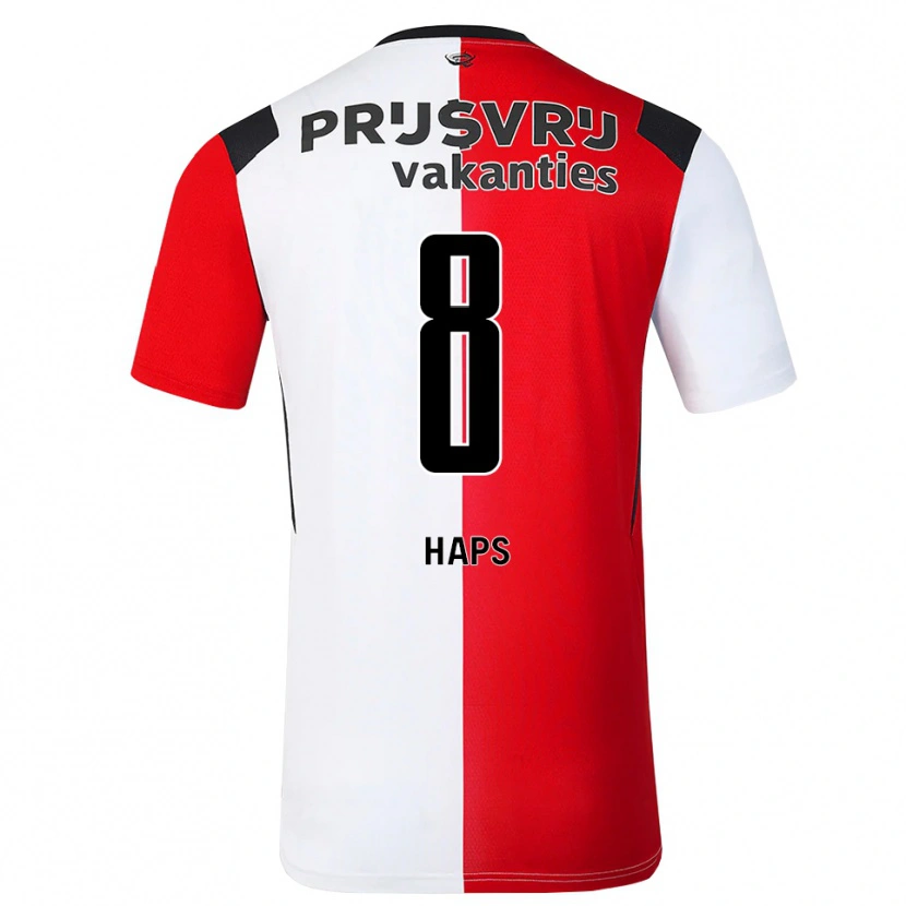 Danxen Niño Camiseta Levi Haps #8 Rojo Blanco Negro 1ª Equipación 2026/27 La Camisa