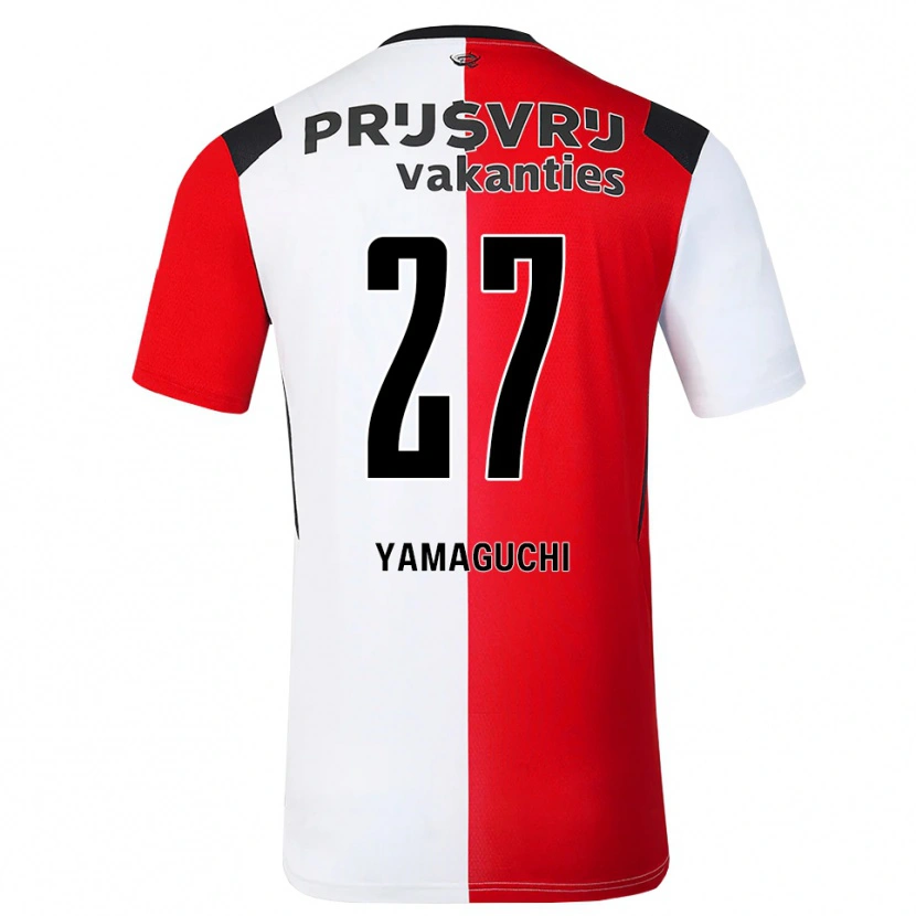 Danxen Niño Camiseta Keina Yamaguchi #27 Rojo Blanco Negro 1ª Equipación 2026/27 La Camisa