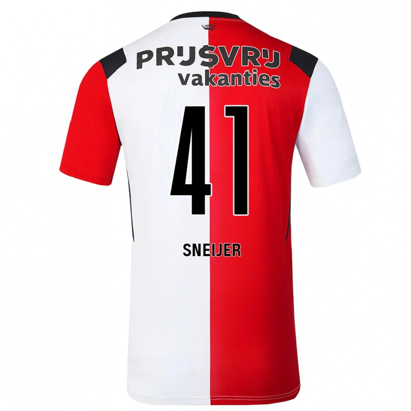 Danxen Niño Camiseta Zino Sneijer #41 Rojo Blanco Negro 1ª Equipación 2026/27 La Camisa