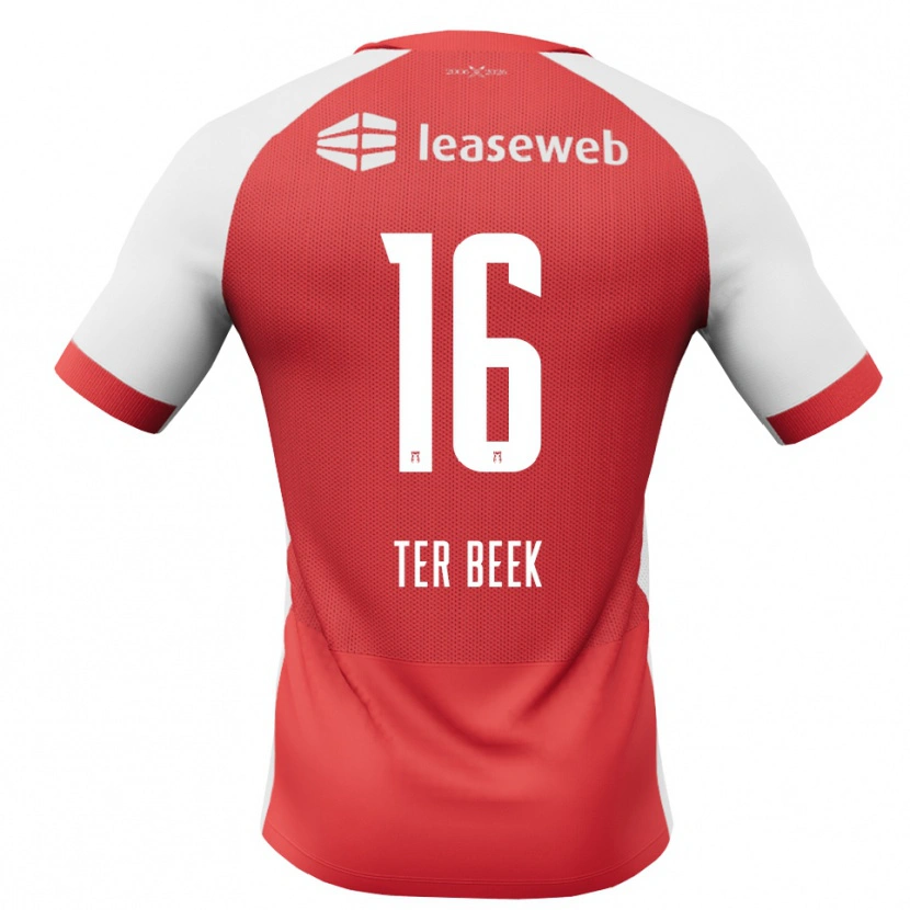Danxen Niño Camiseta Kai Ter Beek #16 Rojo Blanco Negro 1ª Equipación 2026/27 La Camisa