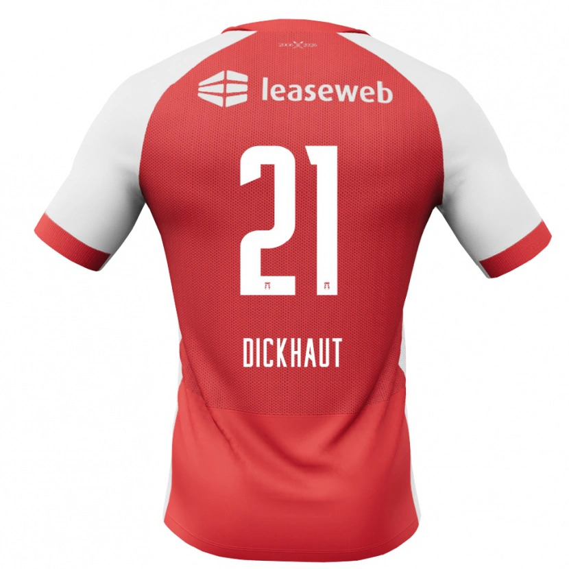 Danxen Niño Camiseta Damian Dickhaut #21 Rojo Blanco Negro 1ª Equipación 2026/27 La Camisa