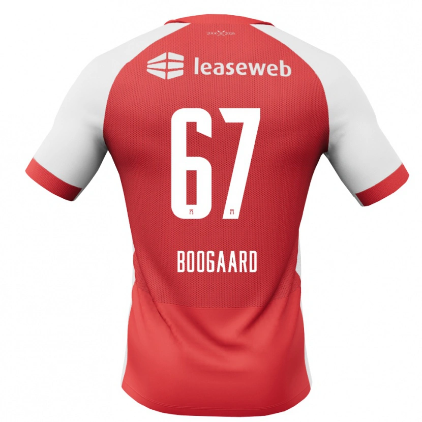 Danxen Niño Camiseta Kasper Boogaard #67 Rojo Blanco Negro 1ª Equipación 2026/27 La Camisa