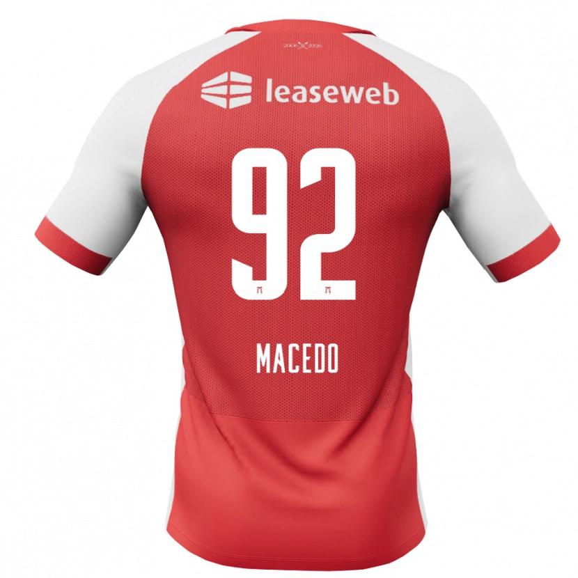 Danxen Niño Camiseta Rodrigo Macedo #92 Rojo Blanco Negro 1ª Equipación 2026/27 La Camisa