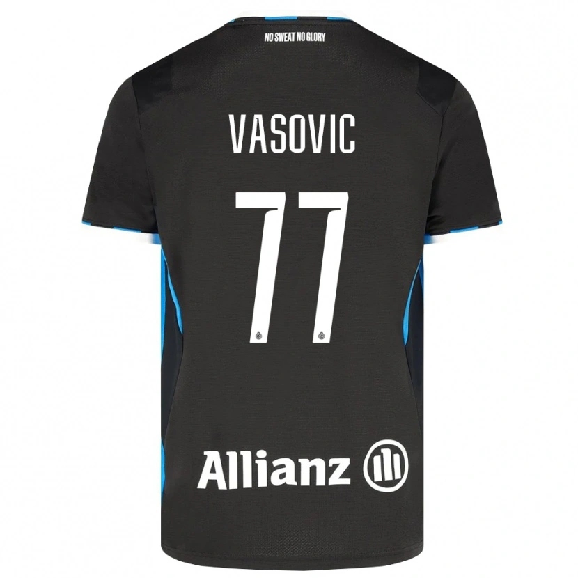 Danxen Niño Camiseta Andrej Vasovic #77 Negro Rojo Azul 1ª Equipación 2026/27 La Camisa