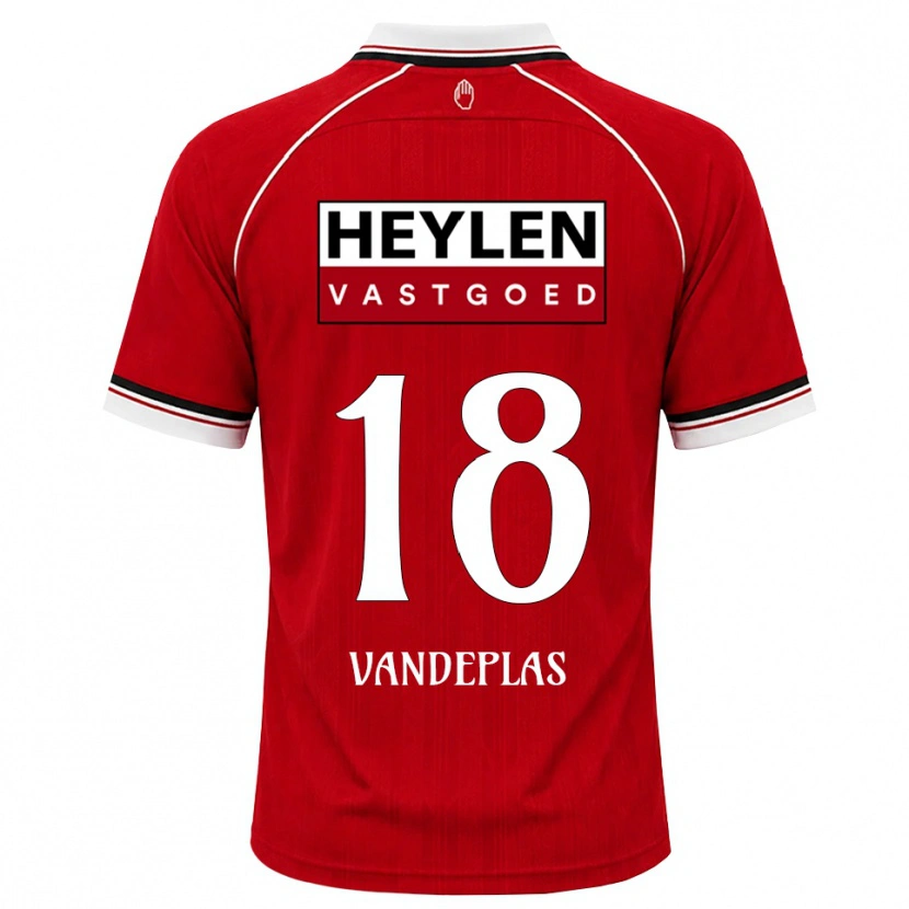 Danxen Niño Camiseta Gerard Vandeplas #18 Rojo Blanco Negro 1ª Equipación 2026/27 La Camisa