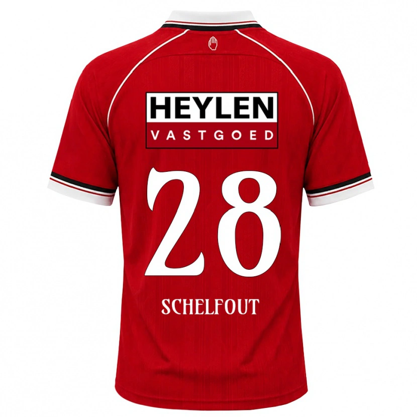 Danxen Niño Camiseta Luca Schelfhout #28 Rojo Blanco Negro 1ª Equipación 2026/27 La Camisa
