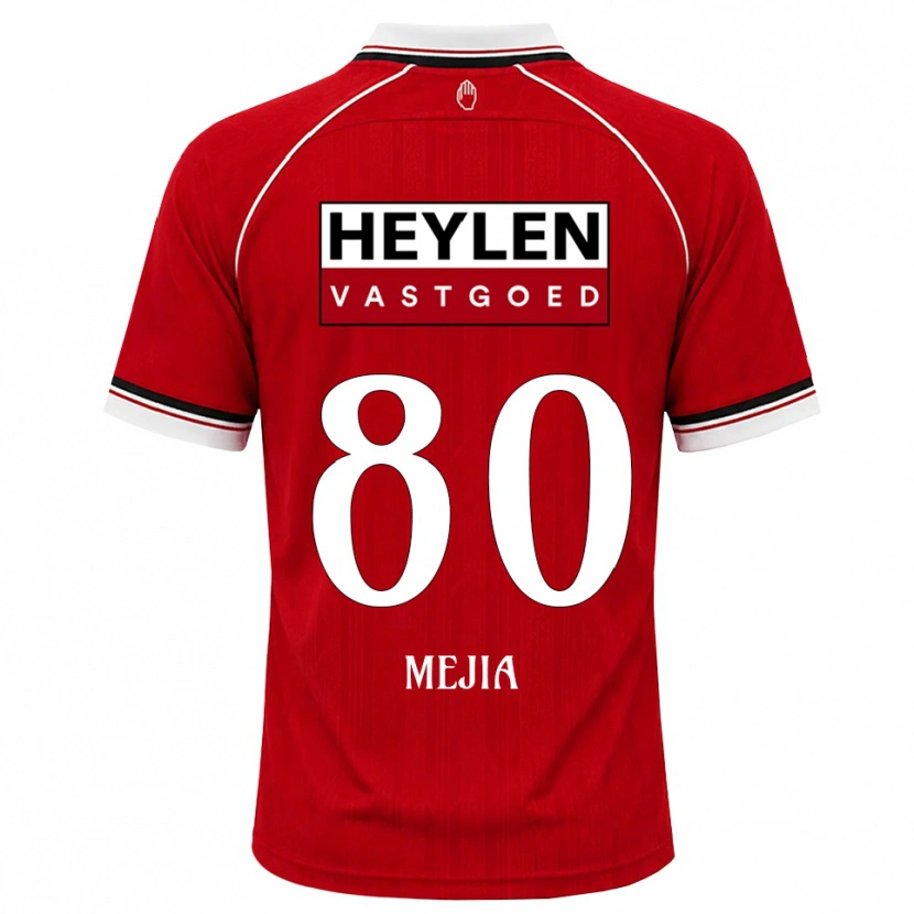 Danxen Niño Camiseta Carlos Mejia #80 Rojo Blanco Negro 1ª Equipación 2026/27 La Camisa